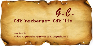 Günszberger Célia névjegykártya